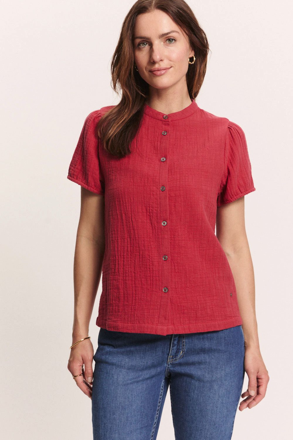 Tranquillo Blusenshirt Bluse Elenaa aus Musselin Nachhaltige Bluse aus GOTS-zertifizierter Bio-Baumwolle