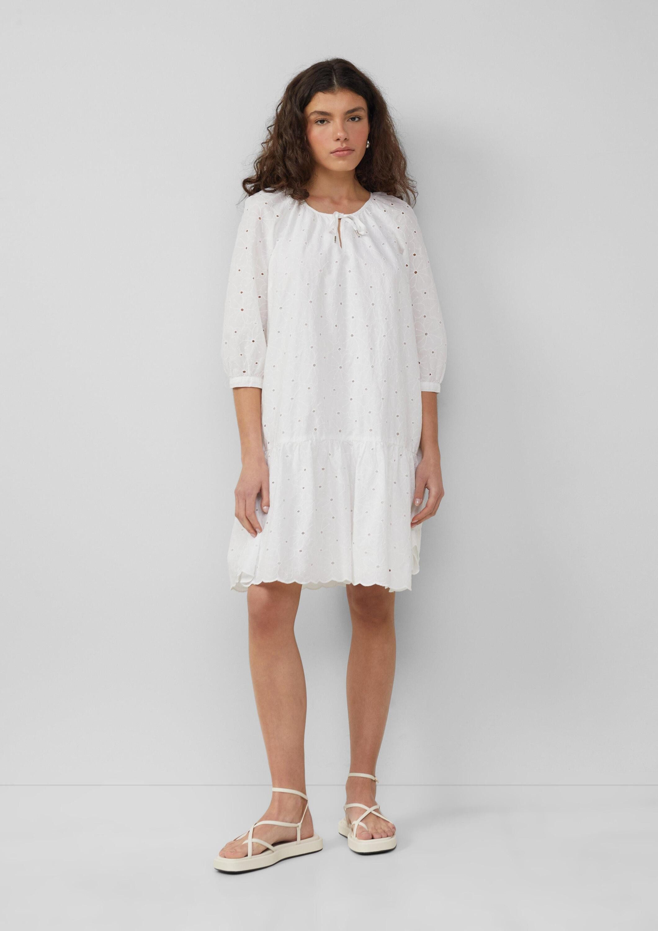 QS Minikleid Kleid Leichtes Kleid mit Lochstickerei