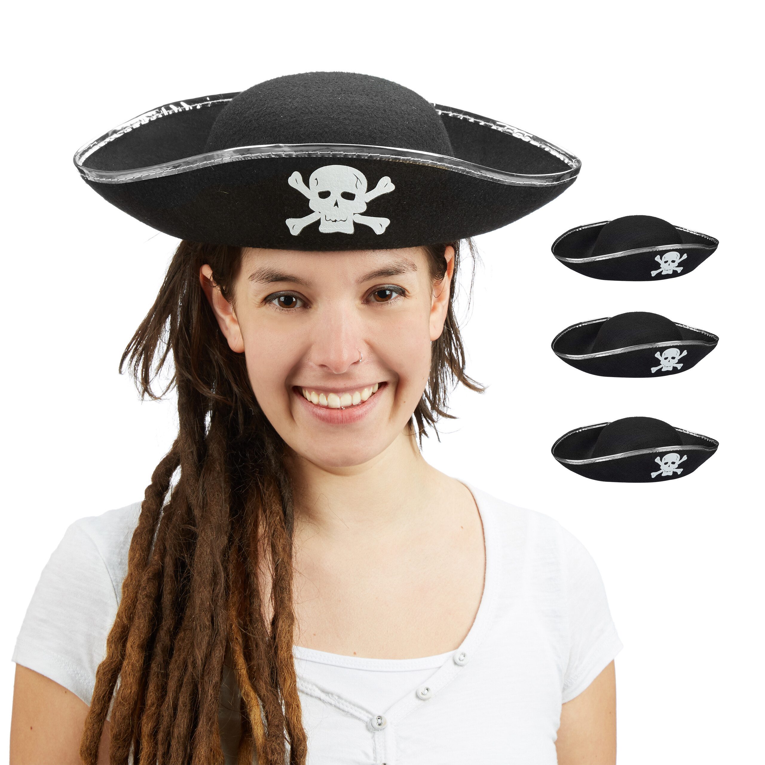 Piraten-Kostüm Piratenhut im 4er Set