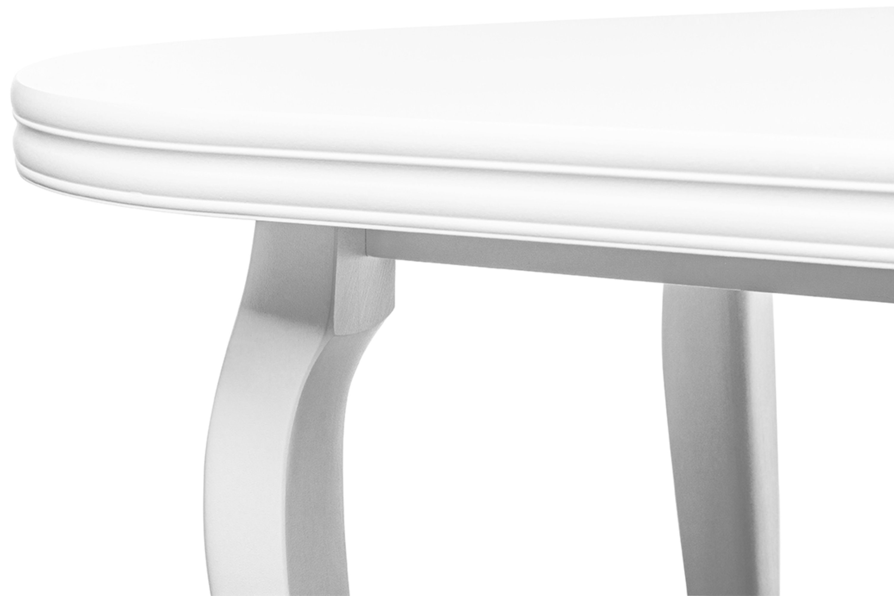 200cm, Konsimo Esszimmertisch weiß Esstisch ausziehbar | | bis 160x90cm, ALTIS weiß weiß oval Küchentisch