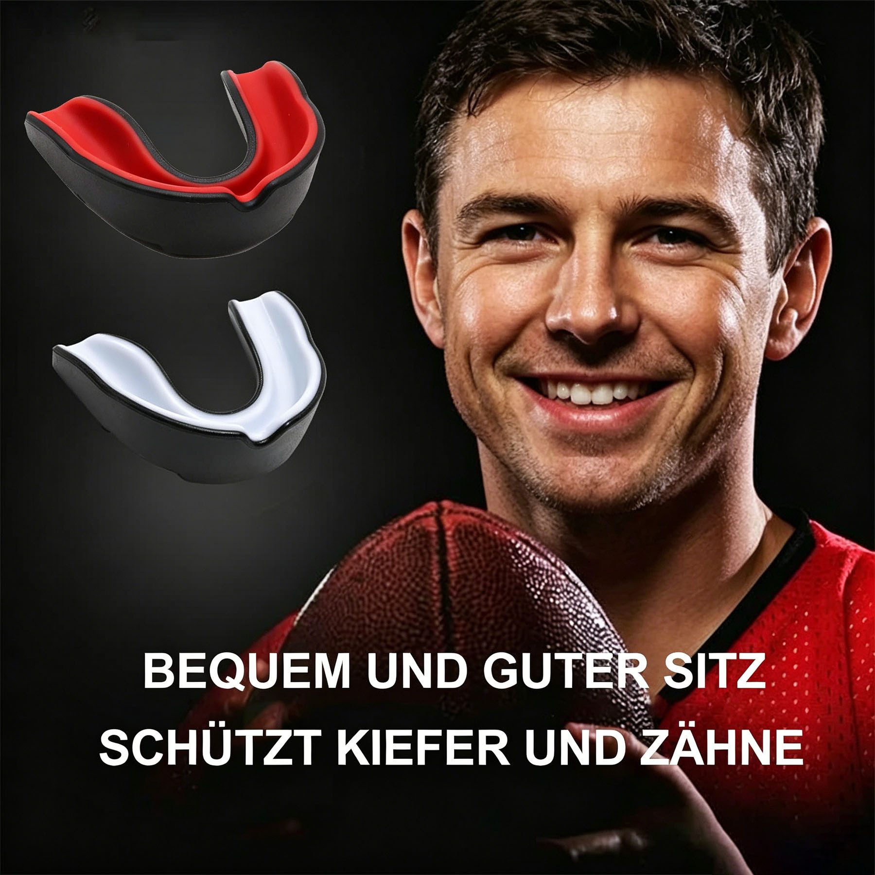 Keyura Zahnschutz Sport Zahnschutz,2 Stücke Mundschutz Boxen,Erwachsene, SchwarzWeiß (2-tlg., Mundschutz für MMA,Kampfsport,Boxen, Taekwondo,Hockey,Hockey und Mehr), Sport Zahnschutz,Mundschutz Boxen,Erwachsene Schwarz-Rot&Schwarz-Weiß