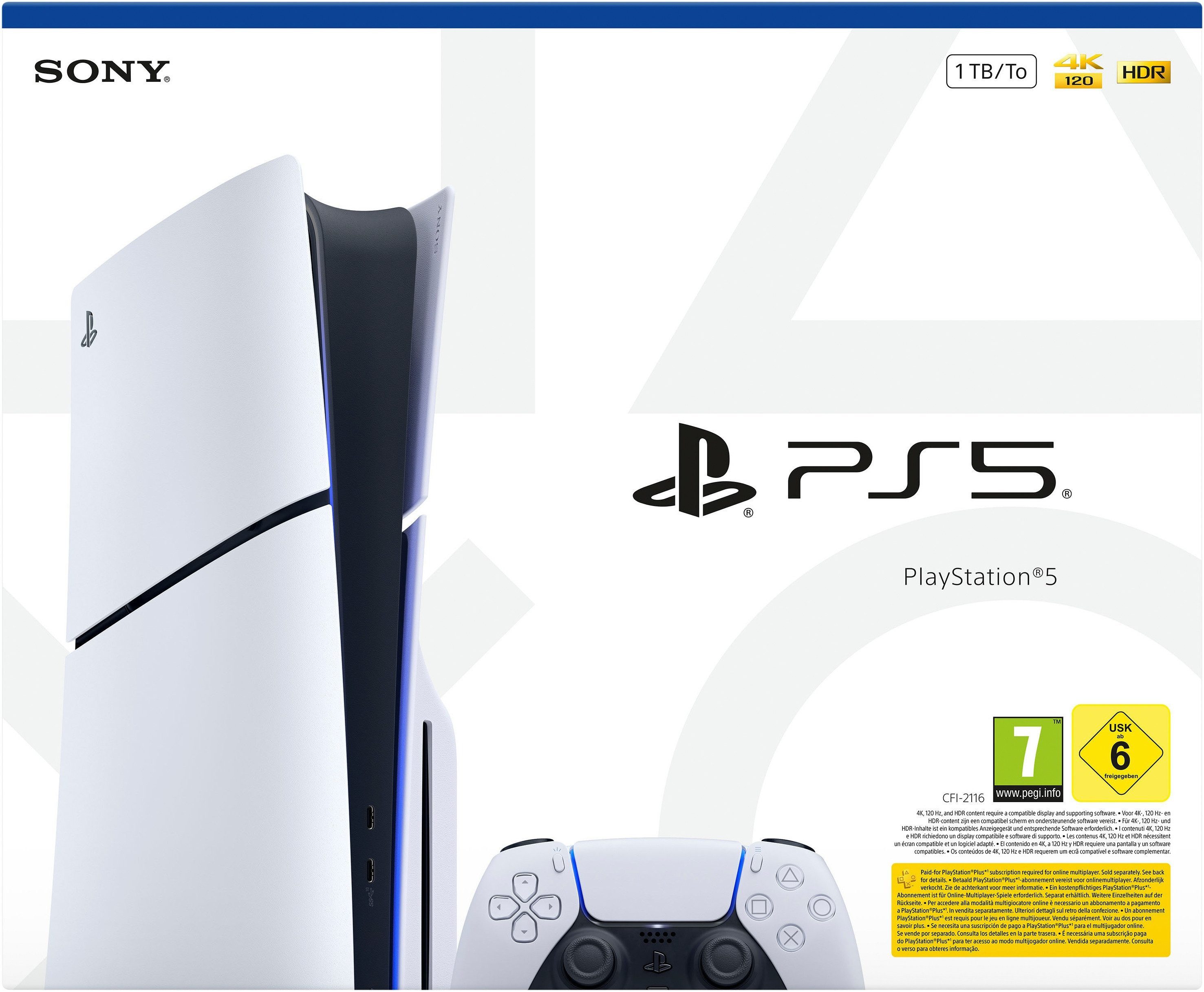Playstation PS5 Slim Konsole mit Laufwerk Disc + Call of Duty Black Ops 7 Bundle 1TB (Bundle), Gaming Bundle Console Set