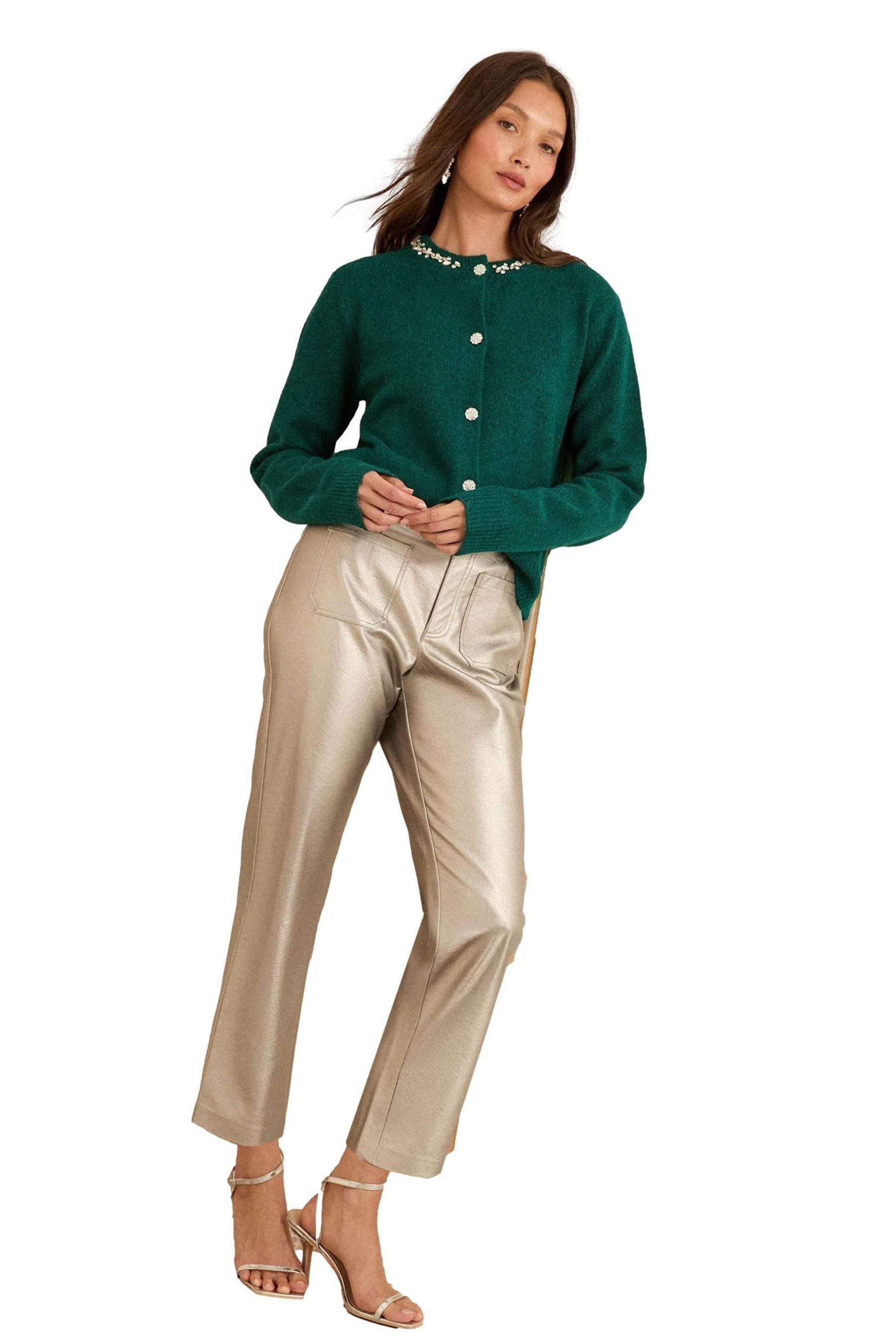 Love & Roses Strickjacke Love & Roses Strickjacke mit Verzierung (1-tlg)