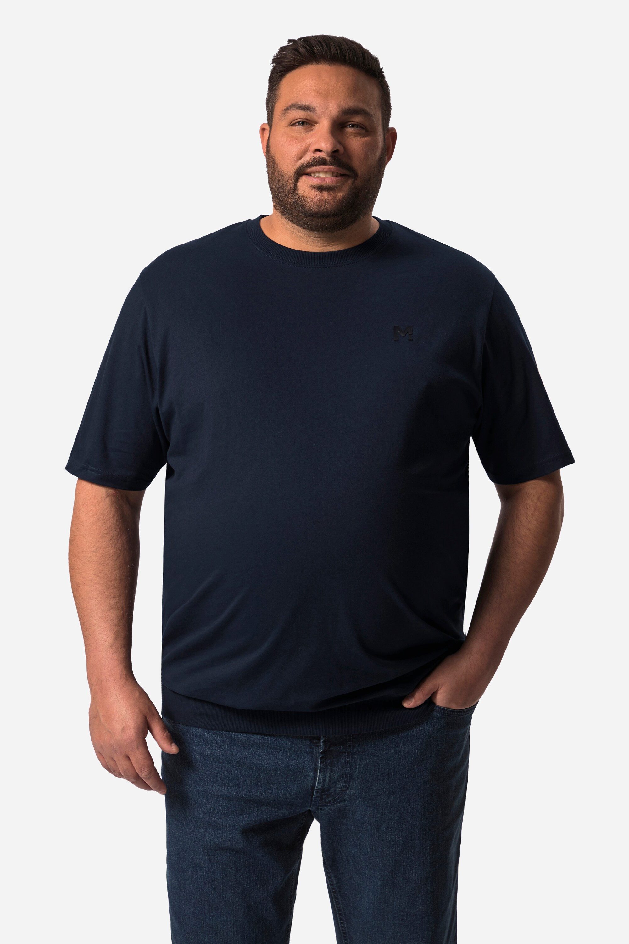 Men Plus T-Shirt T-Shirt Halbarm Bauchfit Basic Rundhals günstig online kaufen