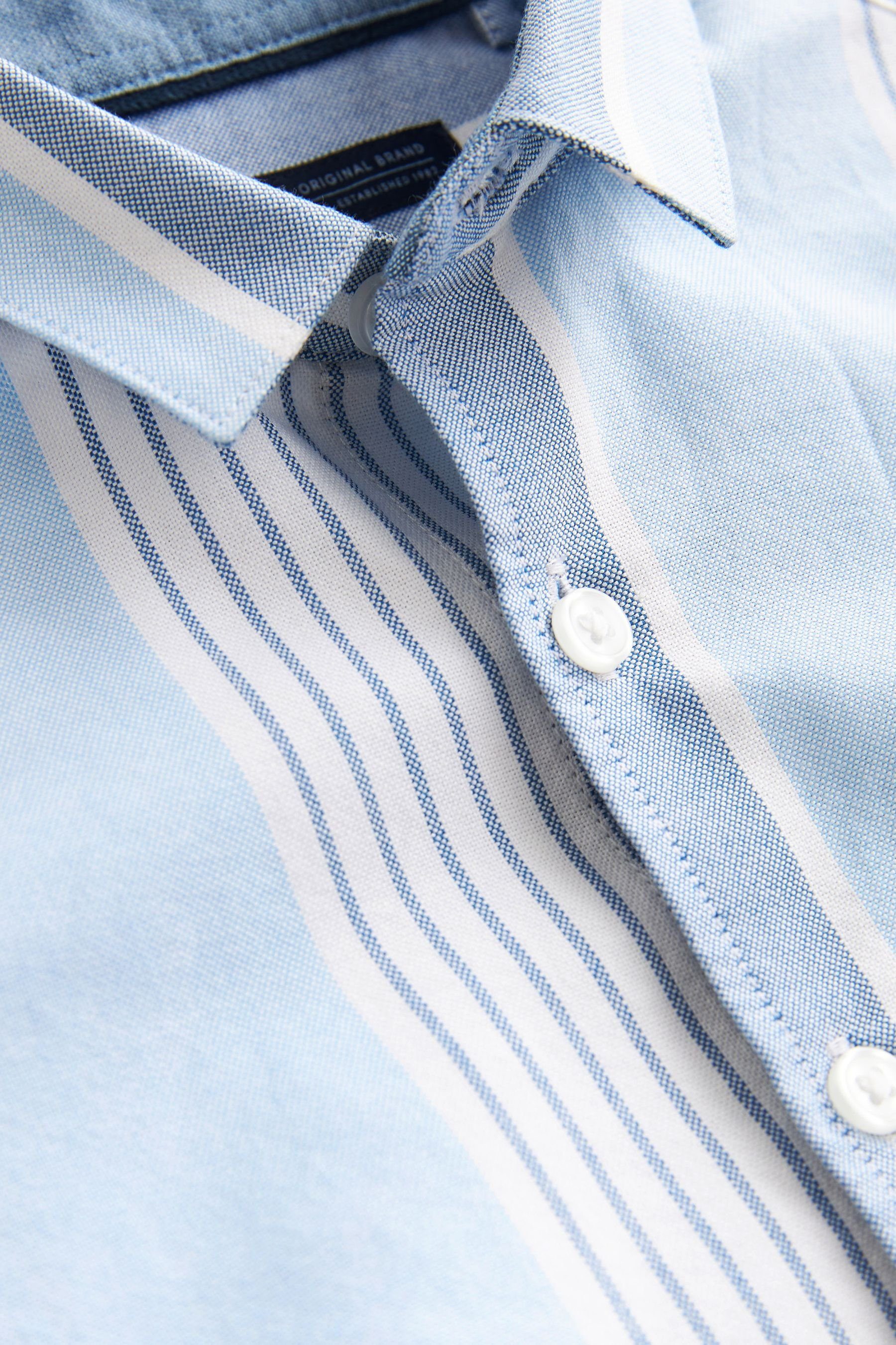 Next Langarmhemd Vertical Bluse (1-tlg) Blue Stripe