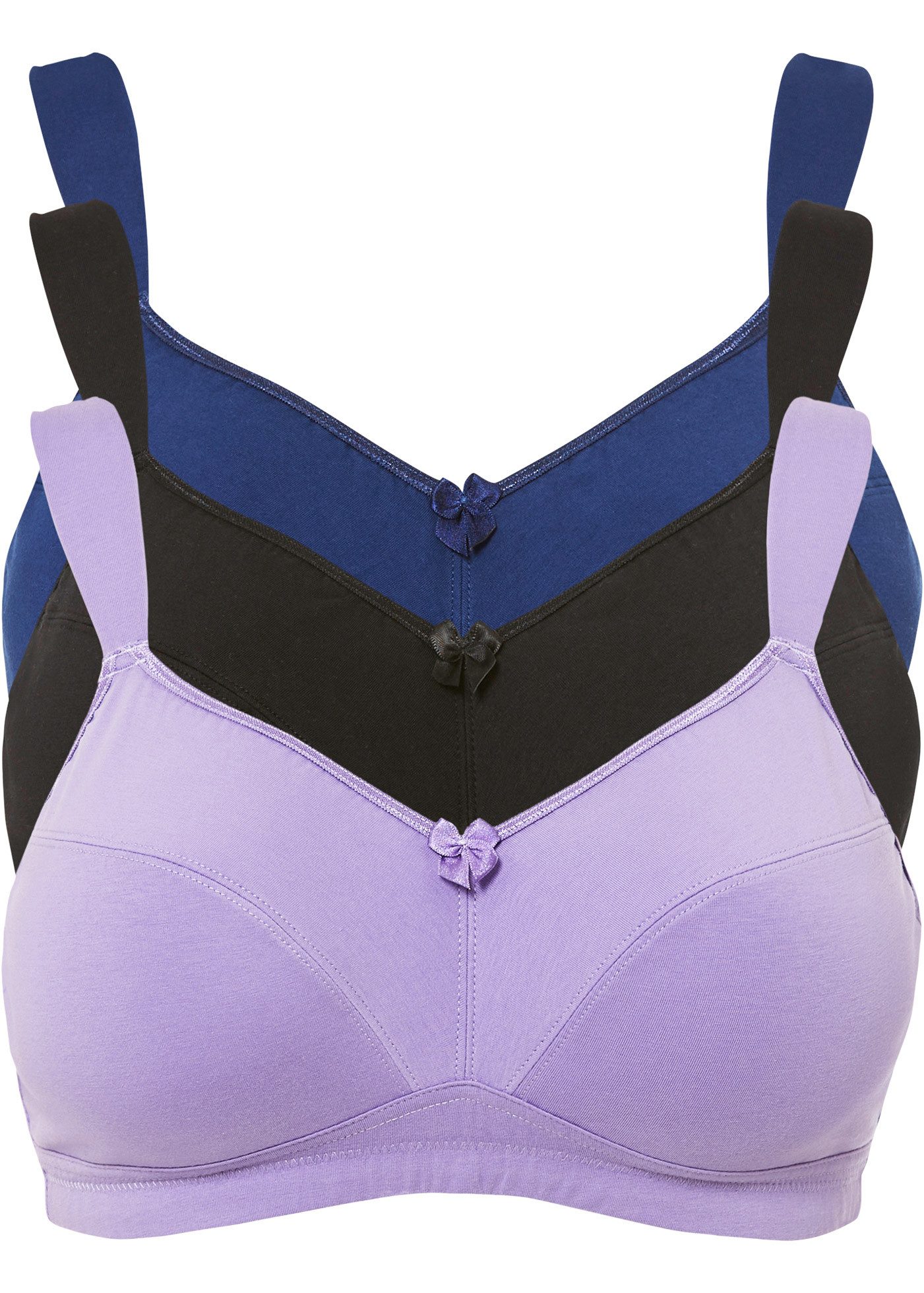 bonprix Büstenhebe (Packung, 3-tlg., 3) BH ohne Bügel mit Baumwolle (3er Pack)