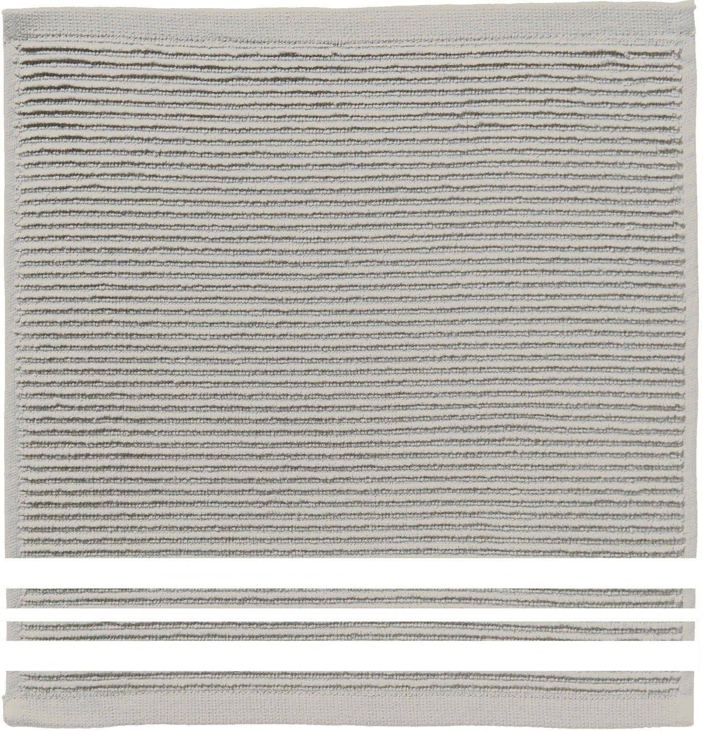 DDDDD Spültuch Provence, (Set, 4-tlg), aus reiner Baumwolle, 30x30 cm hellgrau