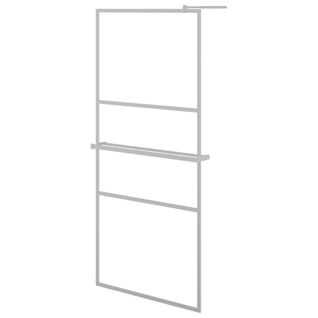 Duschwand Duschwand mit Ablage für Walk-In-Dusche Chrom 100x195 cm ESG