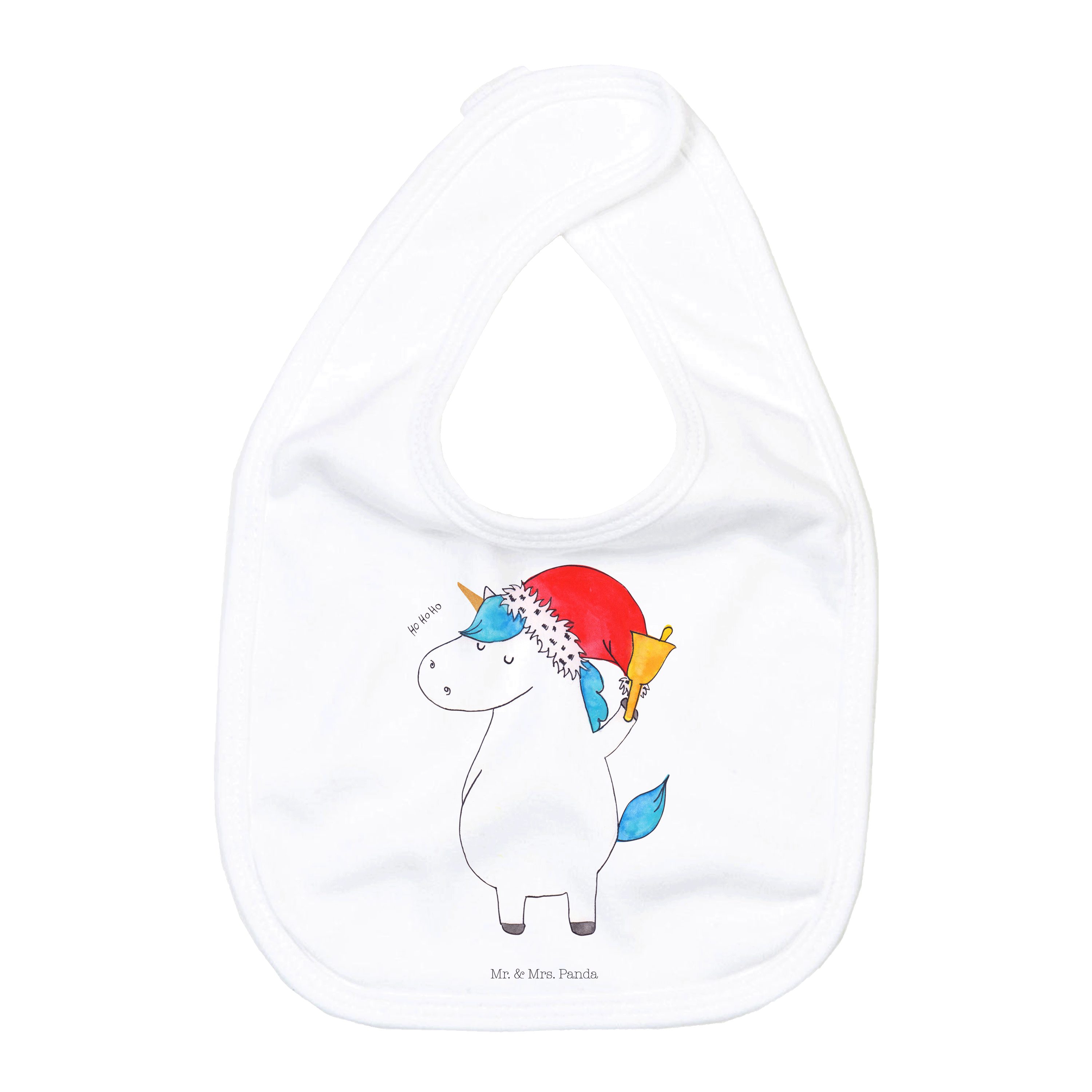 Tragetuch Einhorn Weihnachtsmann - Weiß - Geschenk, Einhorn Deko, Spucktuch, Un