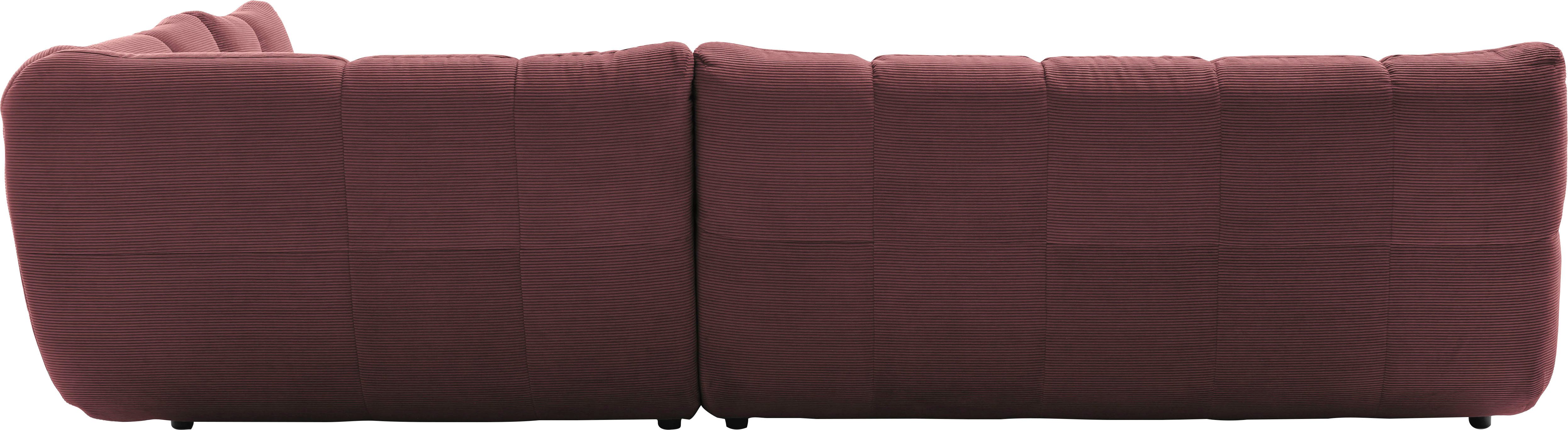 Home affaire Ecksofa Cozy Bubble, mit klappbarer Armlehne, Breite 324 cm, mit eleganter Steppung, Rundumbezug & weicher Polsterung