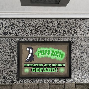 Fußmatte Pups Zone Betreten auf eigene Gefahr Fußmatte mit süßem Comic, speecheese