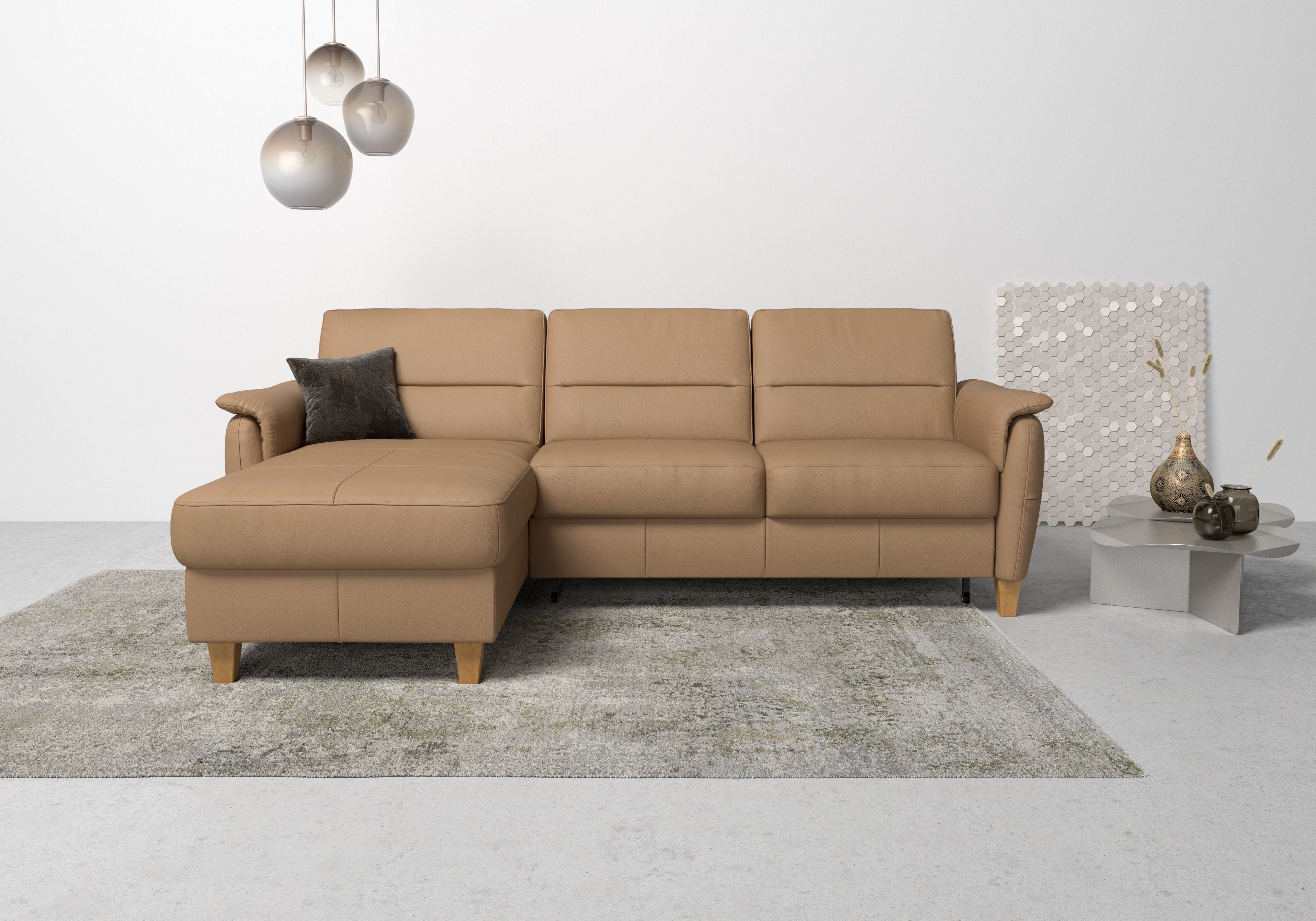 Home affaire Ecksofa Palmera L-Form, B: 244 cm - OTTO. Verlässliche Qualität., optional Bettfunktion & Bettkasten, Federkern