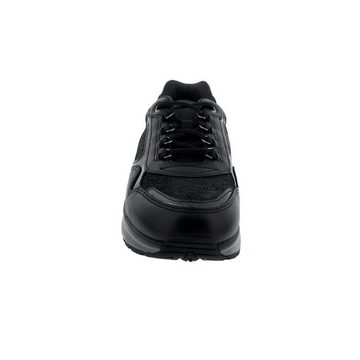 Joya Tina II Black Sneaker, Full GraiLeather/ Velour, / Textile, Active-Soh Schnürschuh