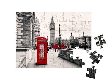 puzzleYOU Puzzle Rote Telefonzelle: Londons Wahrzeichen, England, 48 Puzzleteile, puzzleYOU-Kollektionen London, 500 Teile, 1000 Teile, Bestseller