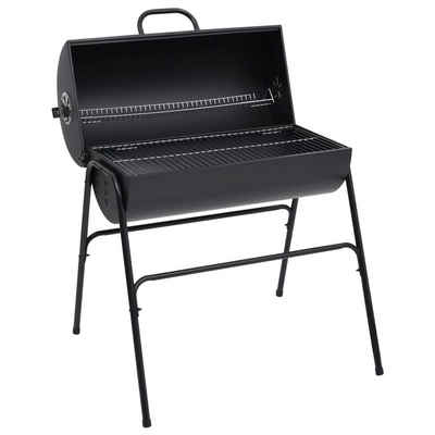 vidaXL Grillkamin Grill mit 2 Grillrosten Schwarz 80x95x90 cm Stahl