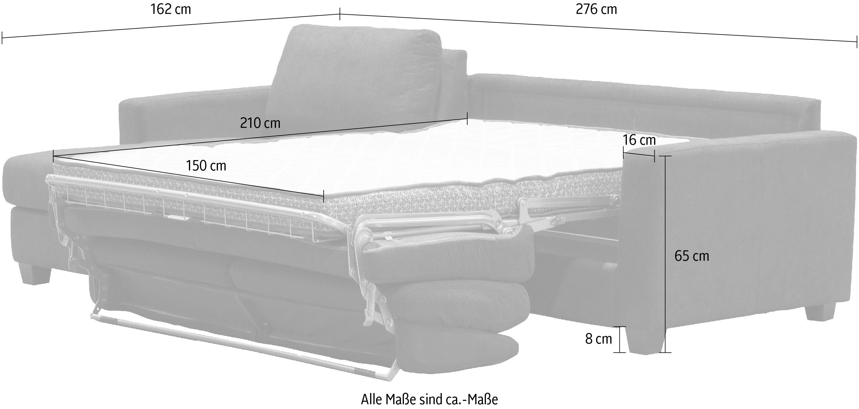 Schlaffunktion Recamiere oder Italia elephant rechts Nias montierbar, links Arezzo, mit Ecksofa