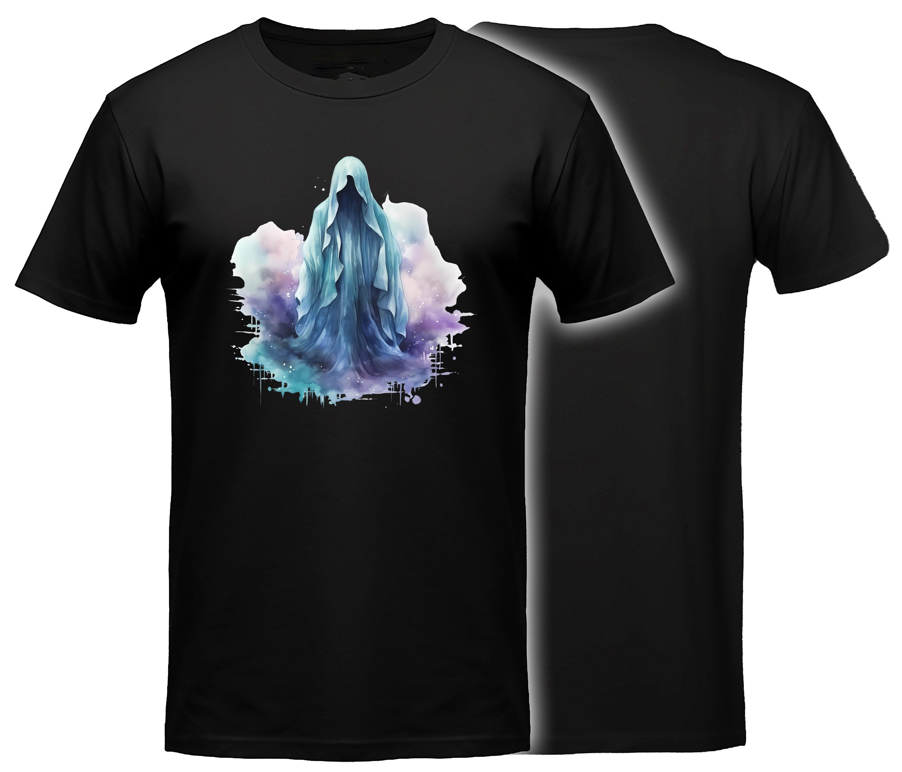MyDesign24 T-Shirt Gothic kurzarm Shirt - düstere Gestalt Halloween T-Shirt schwarz Regular Fit Gr.2XL i397