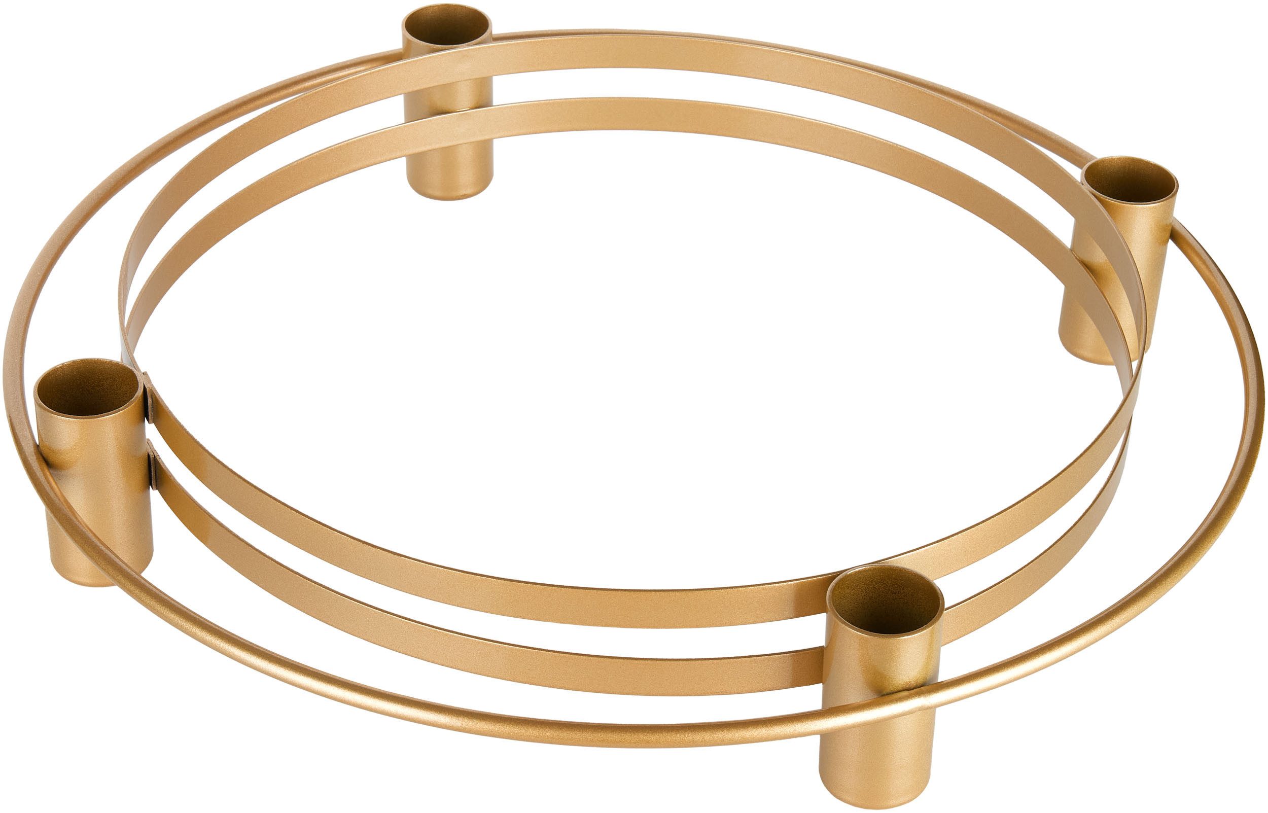 BRUBAKER Adventskranz Metall Adventskerzenhalter im Ring Design Gold - Kerz günstig online kaufen