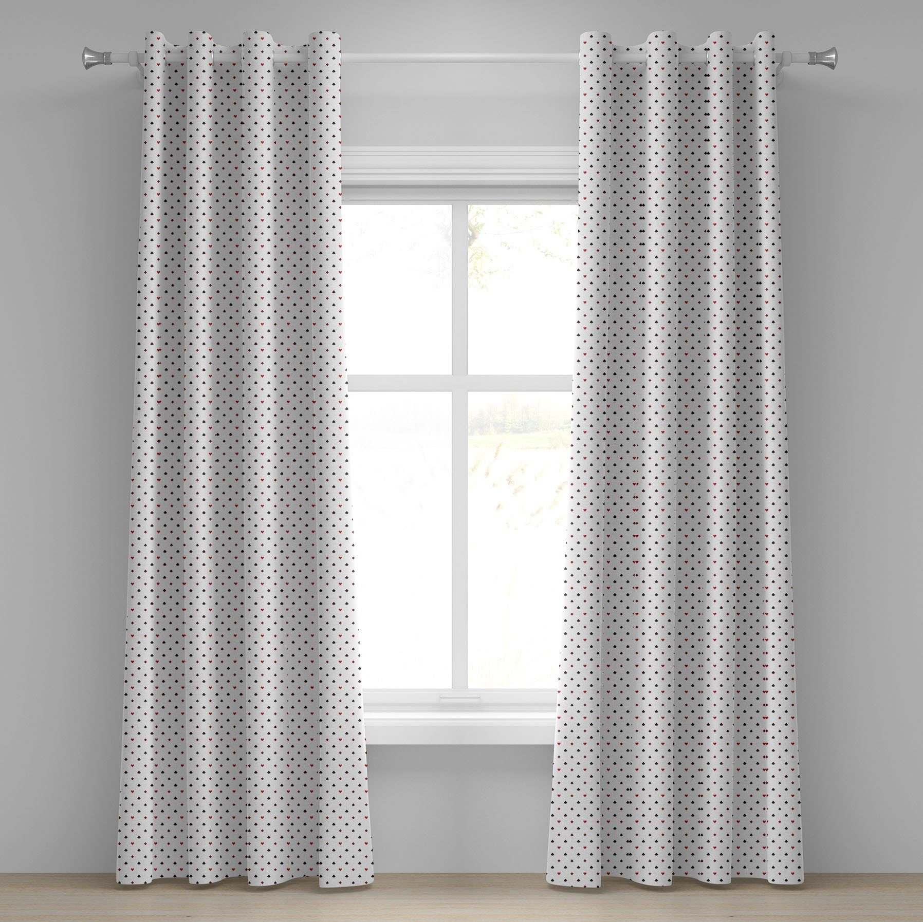 Gardine Dekorative 2-Panel-Fenstervorhänge für Schlafzimmer Wohnzimmer, Abakuhaus, Kasino Glücksspiel-Club Minimalist