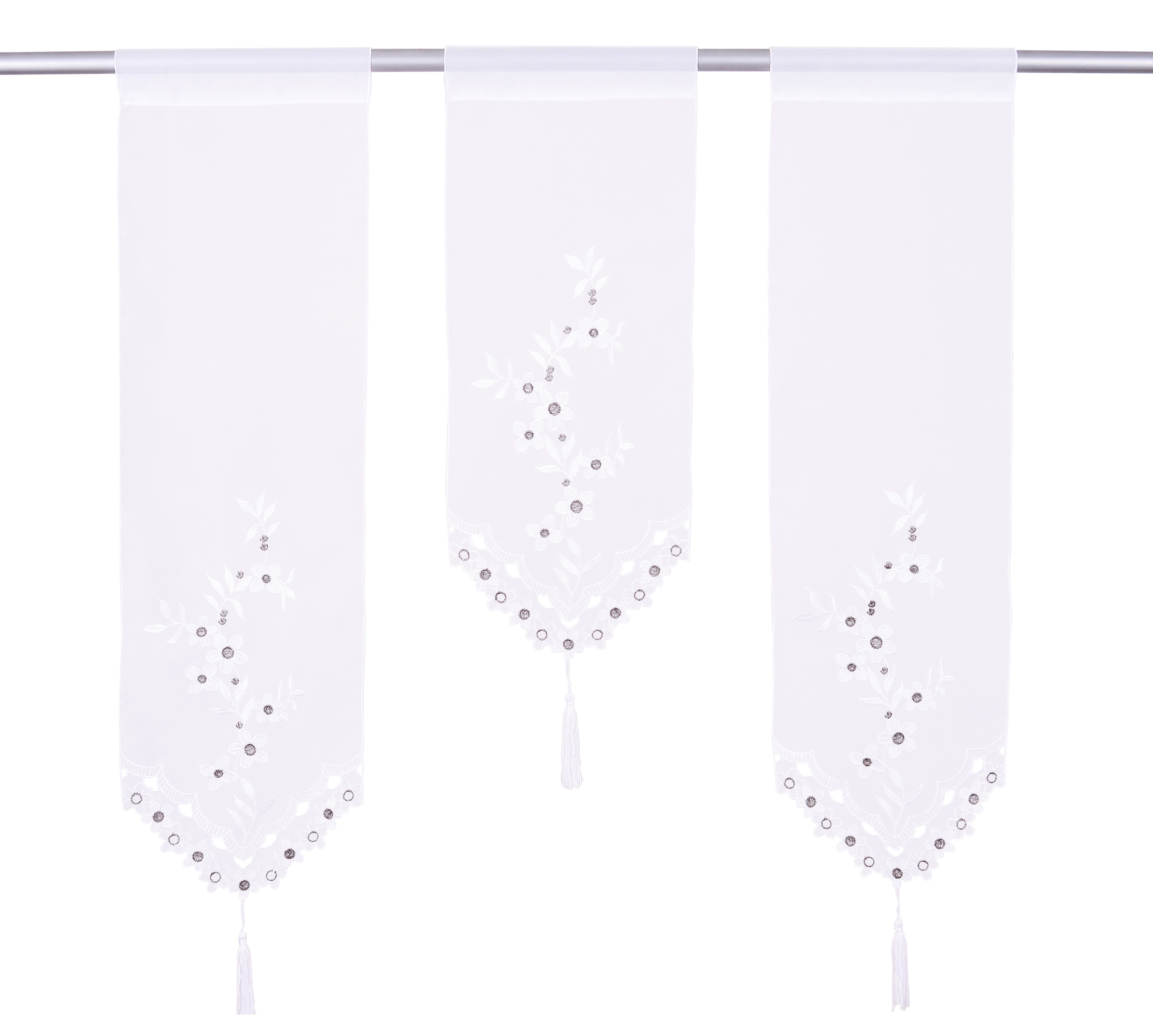 OTTO home Scheibengardine Neila (3 St), Stangendurchzug, transparent – Bild 2 von 5