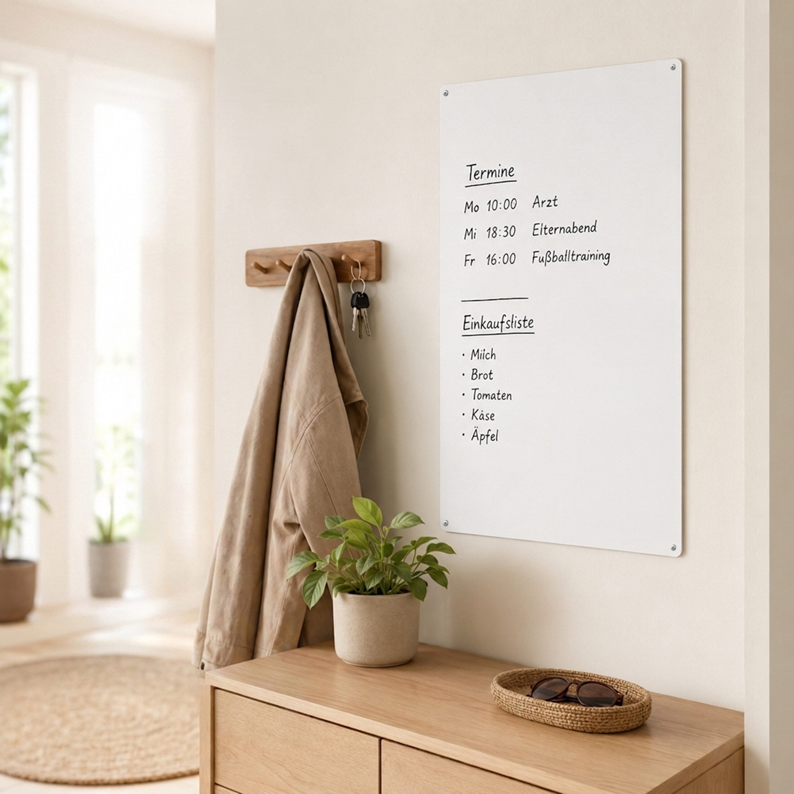 relaxdays Magnettafel Stahl beschreibbar, (13-tlg), weiß, 50 x 30 cm – Bild 5 von 5