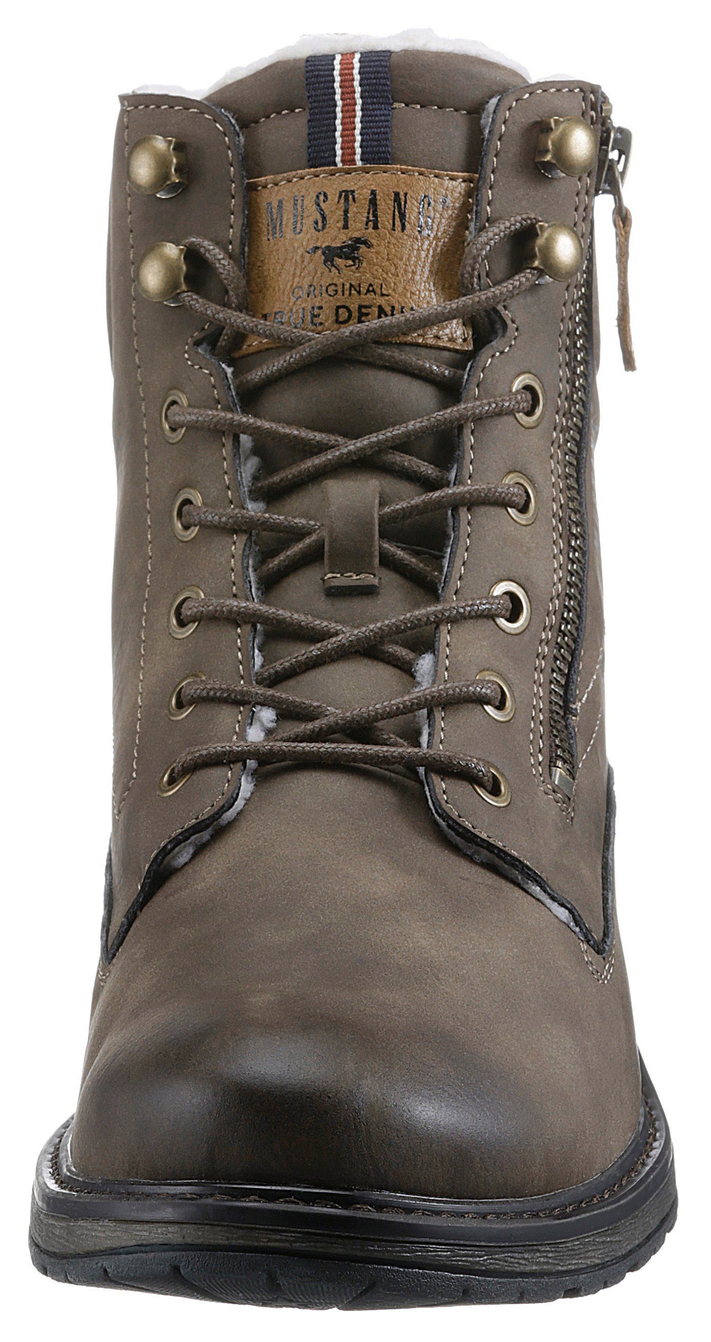 Mustang Shoes Schnürboots mit seitlichem Reißverschluss für leichteres Schlupfen