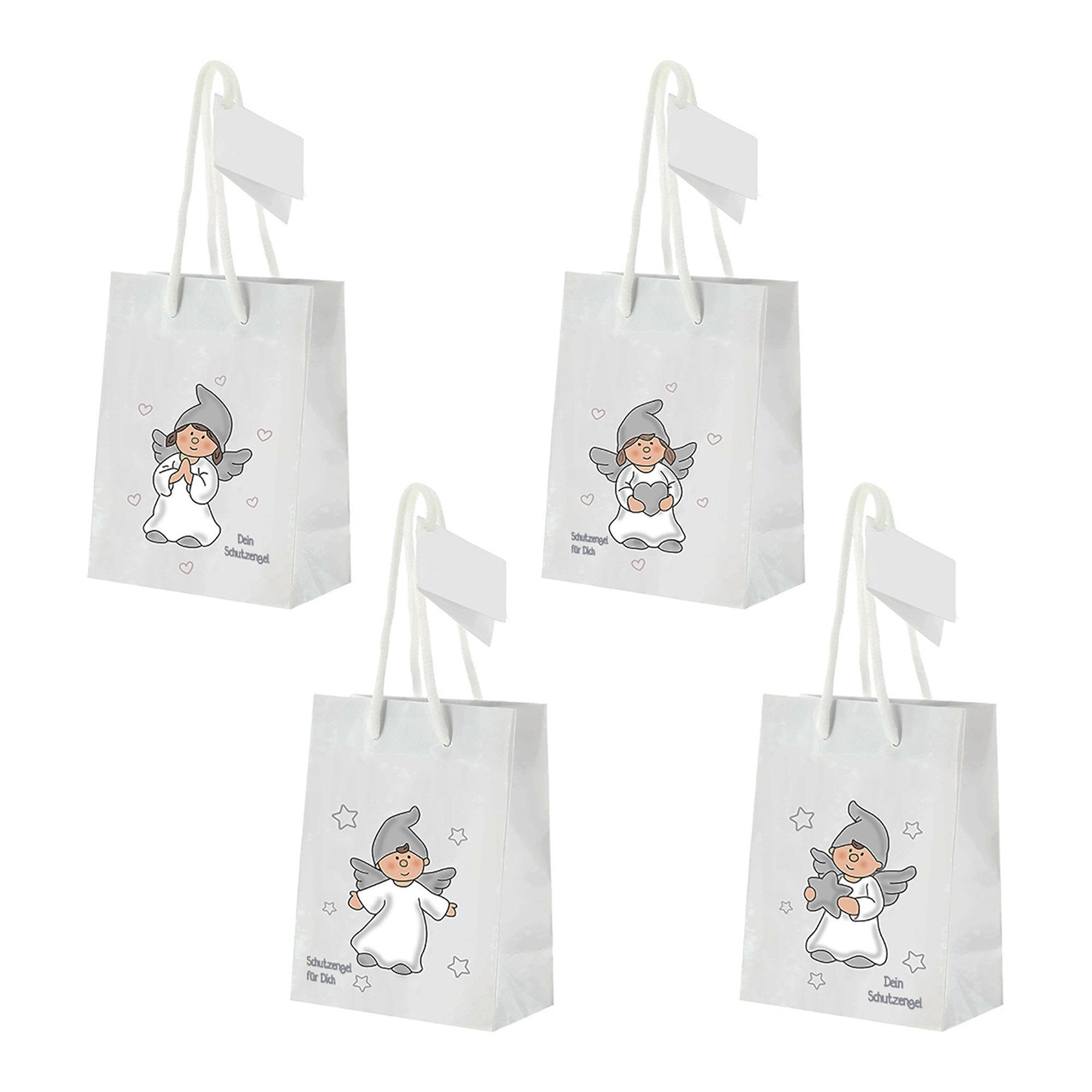 Geschenkbox 12 x Geschenktüten Schutzengel Papiertüten mit Henkel Geschenktaschen