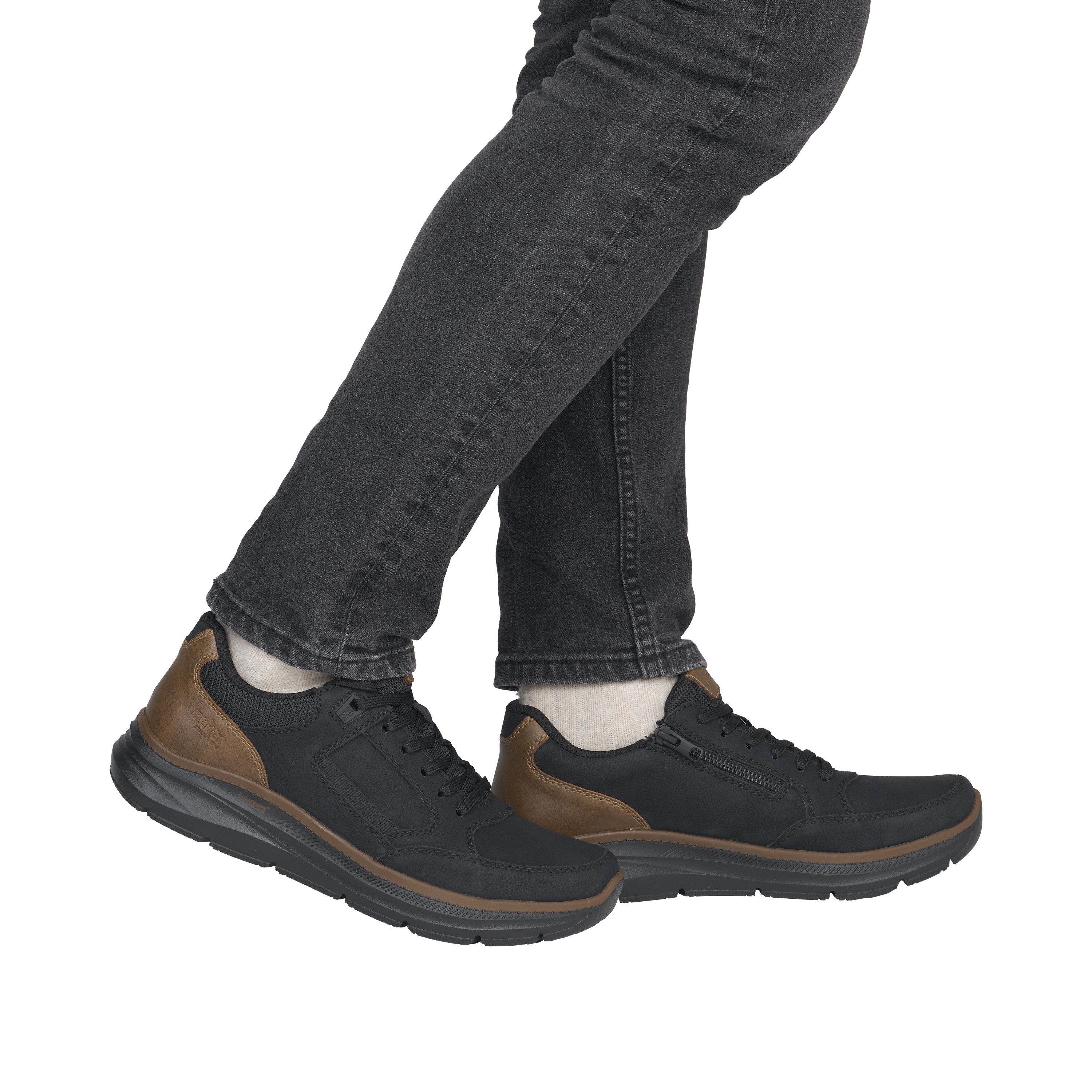 Rieker Sneaker Schnürschuh, Halbschuh mit Kontrastbesatz, schmale Form