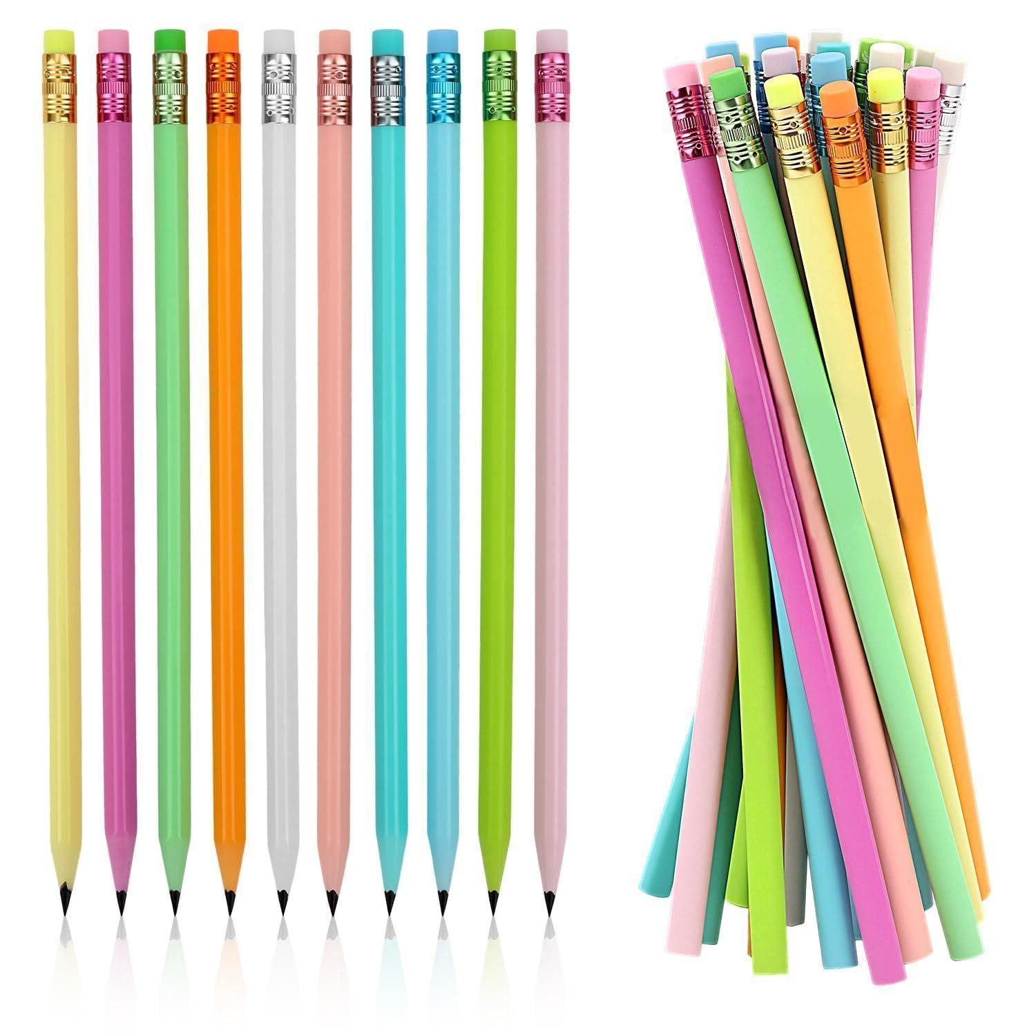 LuxusKollektion Bleistift HB Bleistifte Dreikant Radiergummi 30er Set Pastell