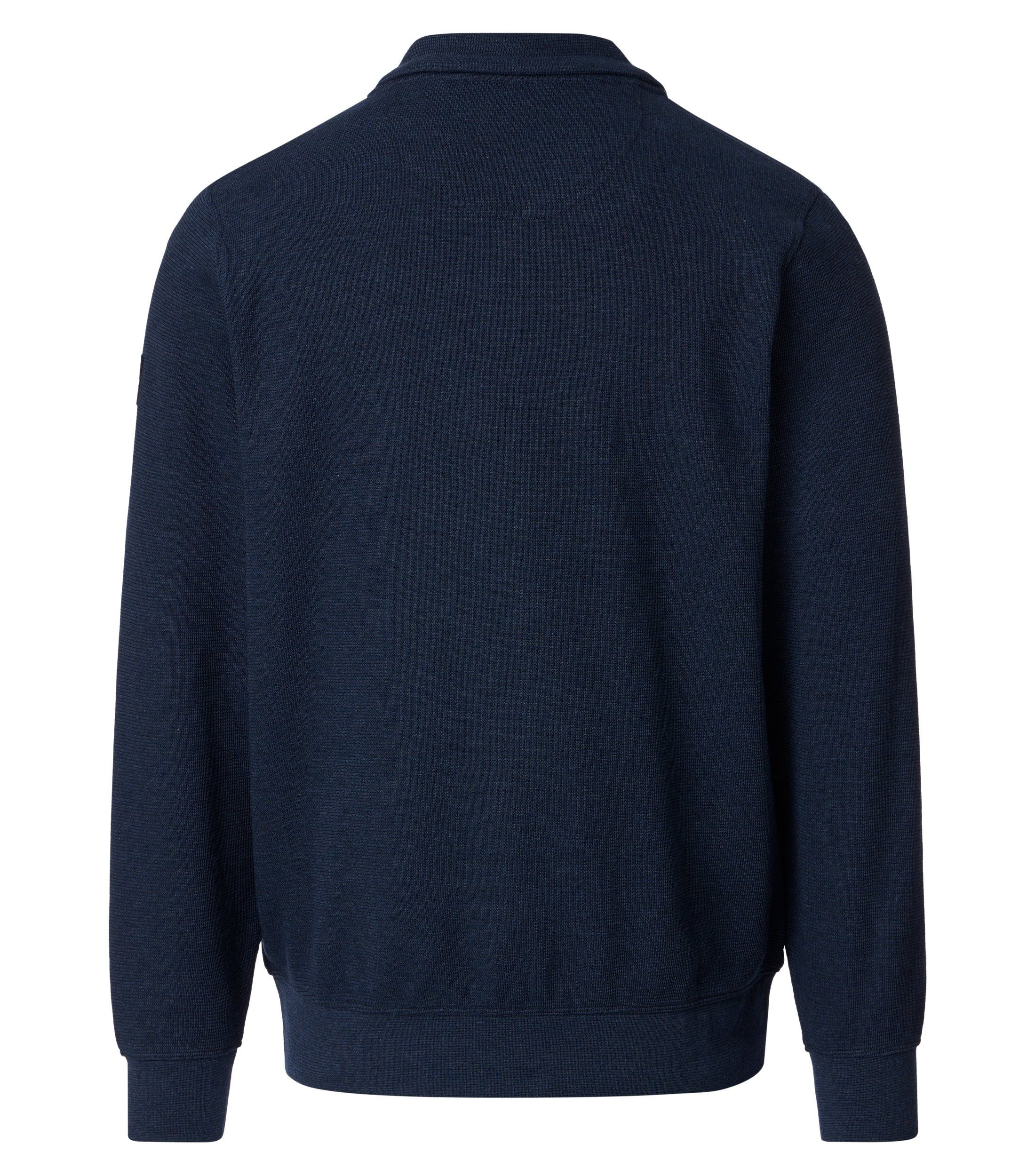 CASAMODA Sweatjacke CASAMODA Herren Sweatjacke Stehkragen Zipper Baumwollmix Blau