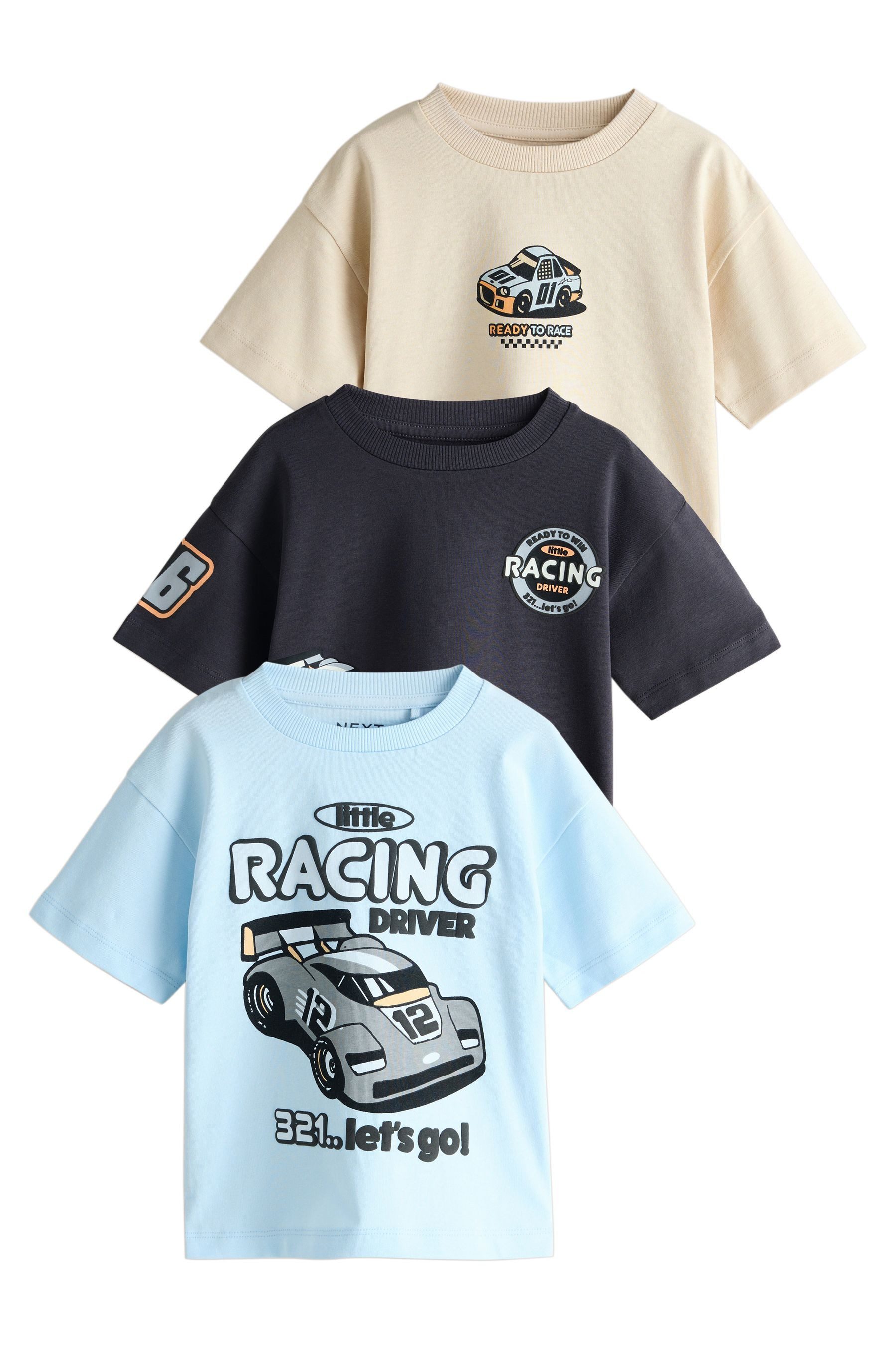 Langarmshirt 3er-Pack T-Shirts mit Grafik-Print
