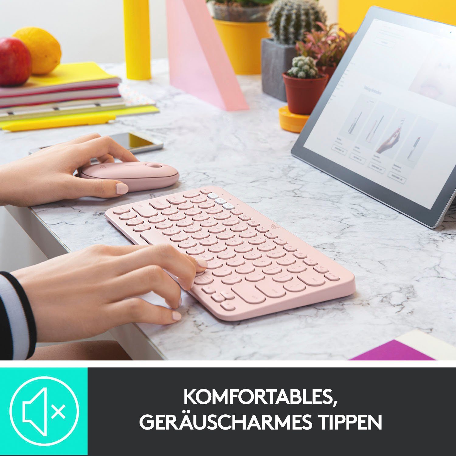 Rose Logitech Wireless-Tastatur MULTI-DEVICE K380