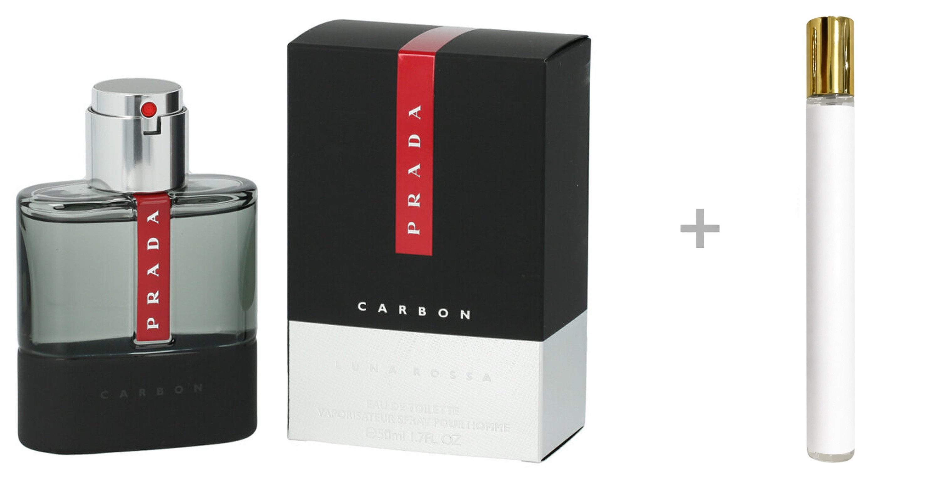 PRADA Duft-Set Luna Rossa Carbon Eau de Toilette (EDT) Herren Spray mit Reiseduft, Frisch-aromatischer Duft mit Bergamotte, Lavendel und Patchouli
