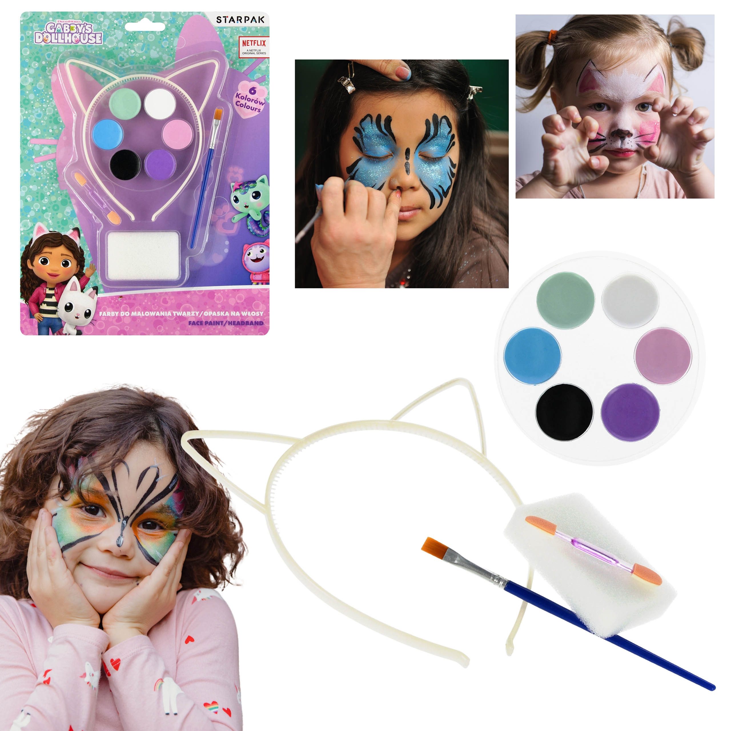 Kreativset Gabby's Dollhouse Gesichtsbemalung + Haarband
