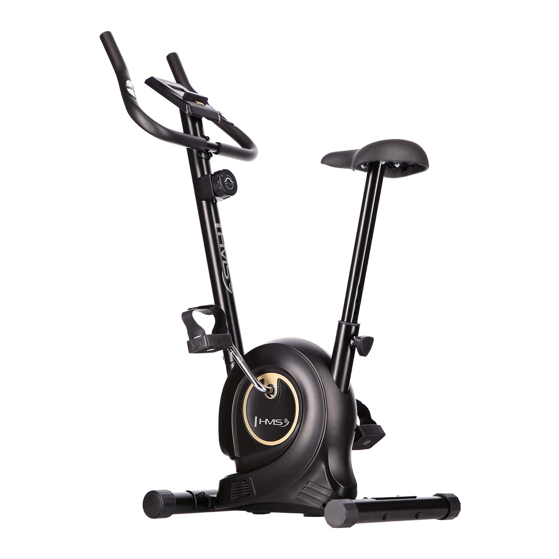 HMS Heimtrainer Magnetisches Stationäres Fahrrad Fitness Sport Cardiotraining, Einfach zu Bedienen, mit Handyhalterung