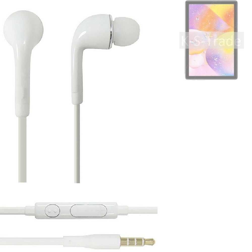K-S-Trade für Doogee T10 In-Ear-Kopfhörer (Kopfhörer Headset mit Mikrofon u Lautstärkeregler weiß 3,5mm) | In-Ear-Kopfhörer