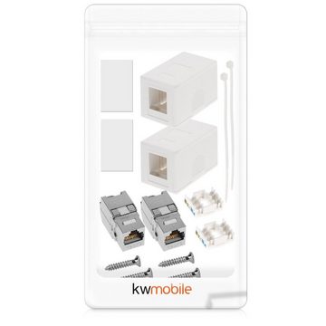 kwmobile CAT 6A Aufputz Netzwerkdose - 1/2/5er Set inkl. Keystone Module Netzwerk-Adapter, 5,00 cm