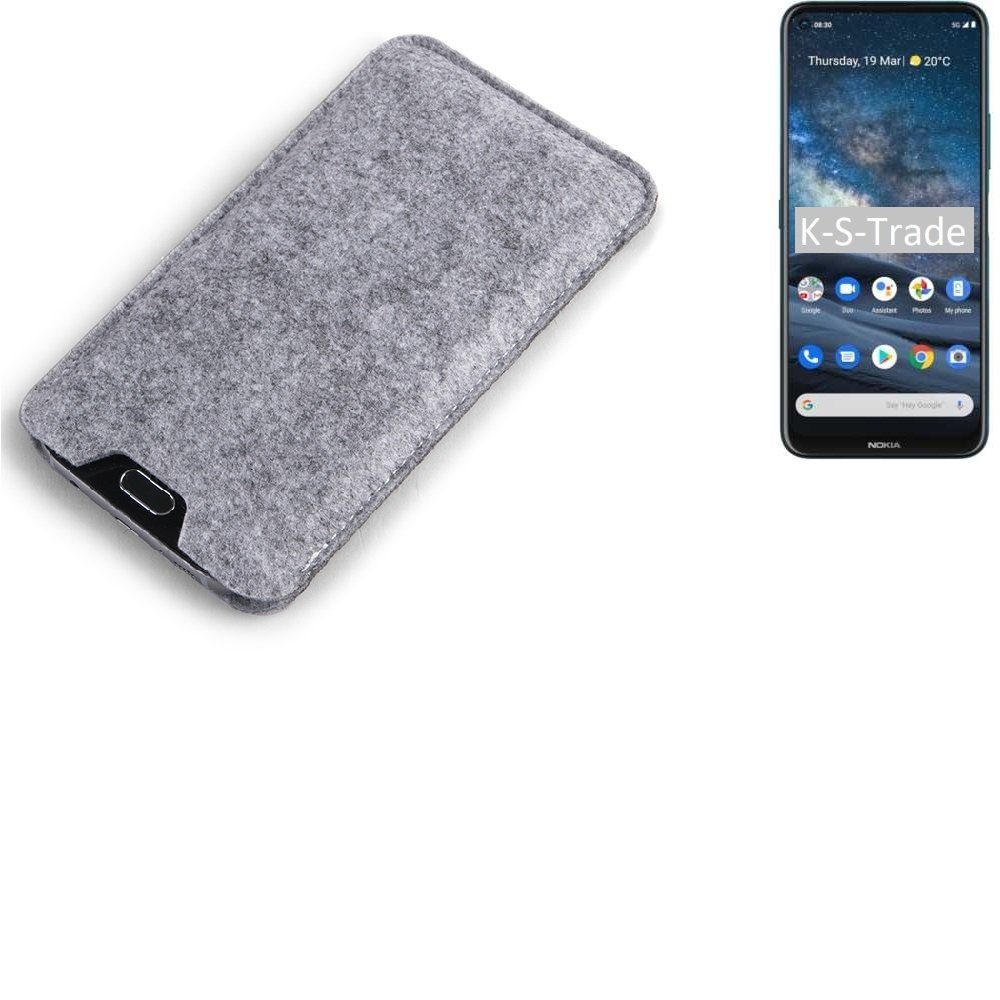 K-S-Trade Handyhülle für Nokia 8.3 5G, Filz Handyhülle Schutzhülle Filztasche Filz Tasche Case Sleeve