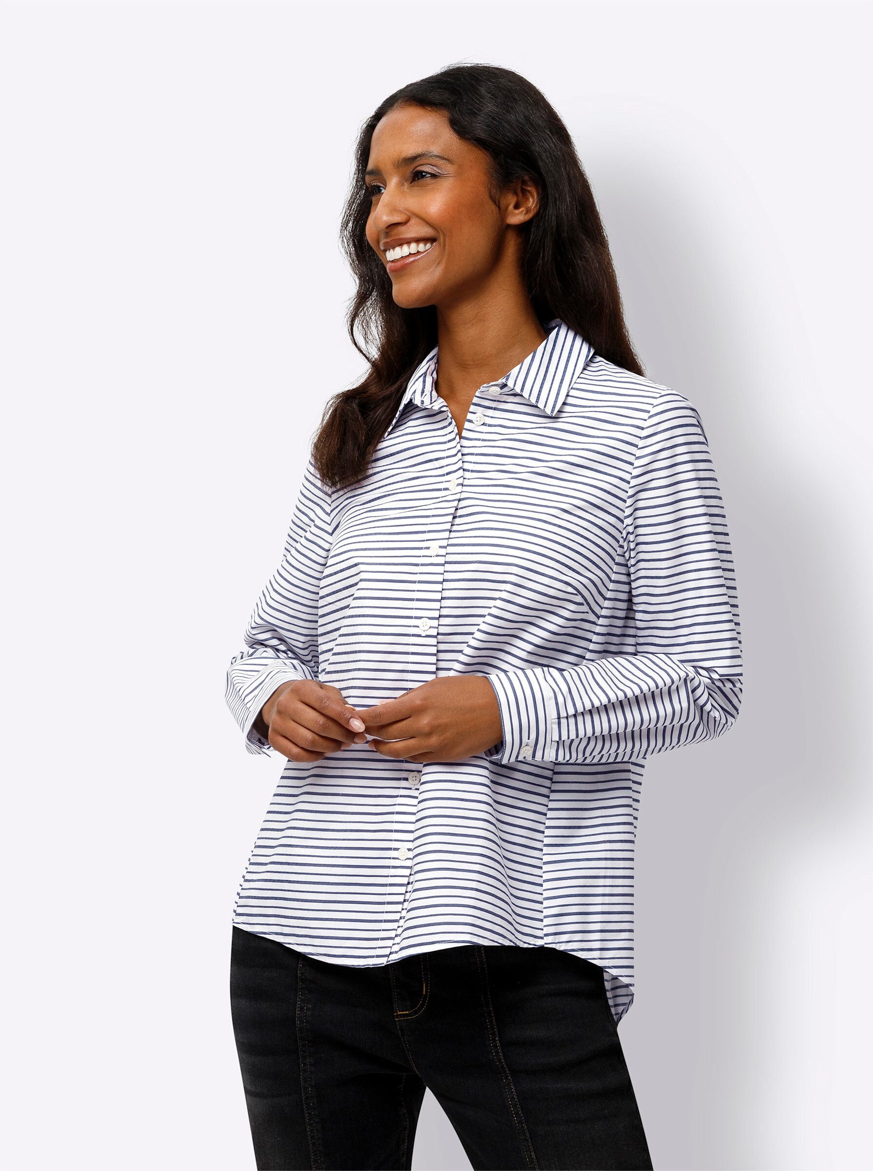 heine Klassische Bluse Streifenbluse Langarm