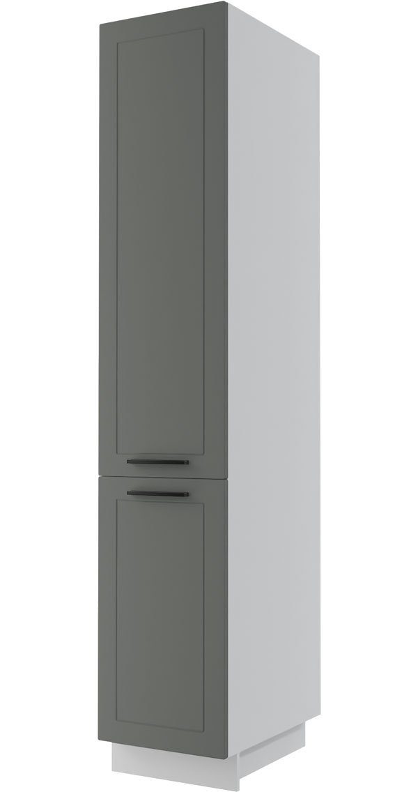 matt mit (Kvantum) & Korpusfarbe Schublade 60cm 1 Metallkorb wählbar 1-türig Feldmann-Wohnen Apothekerschrank Front- dust Kvantum grey