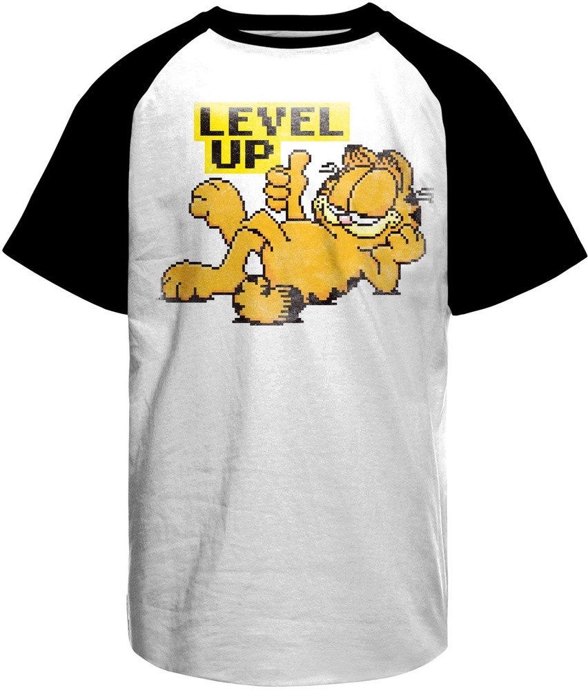 Garfield T-Shirt Garfield Level Up Baseball T-Shirt