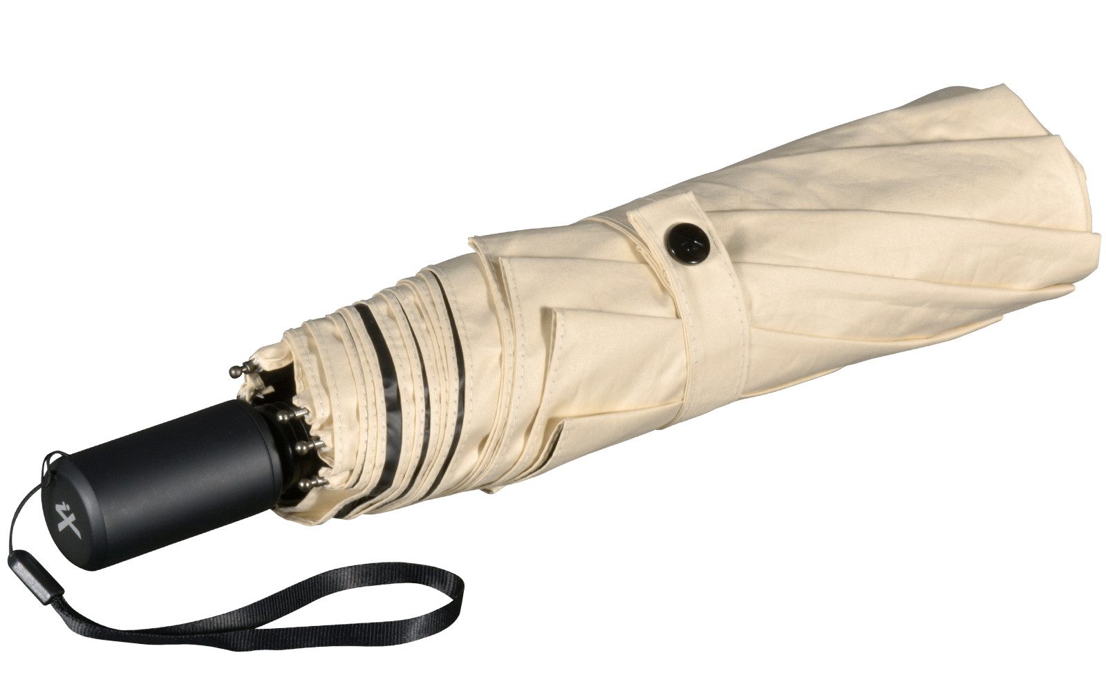 iX-brella Trekkingschirm XL Sonnen-Regenschirm mit UPF 50+, UV-Hitze-Schutz, mit Umhängetasche, mit Handöffner, innen schwarz