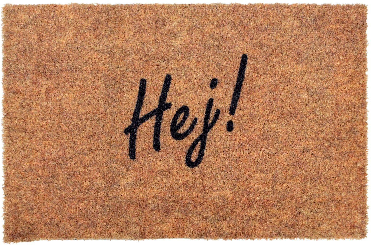Primaflor-Ideen in Textil Fußmatte Schmutzfangmatte COUNTRY, Hey, rechteckig, Höhe: 7 mm, Schmutzfangmatte, Kokos-Optik, mit Spruch, rutschhemmend, waschbar