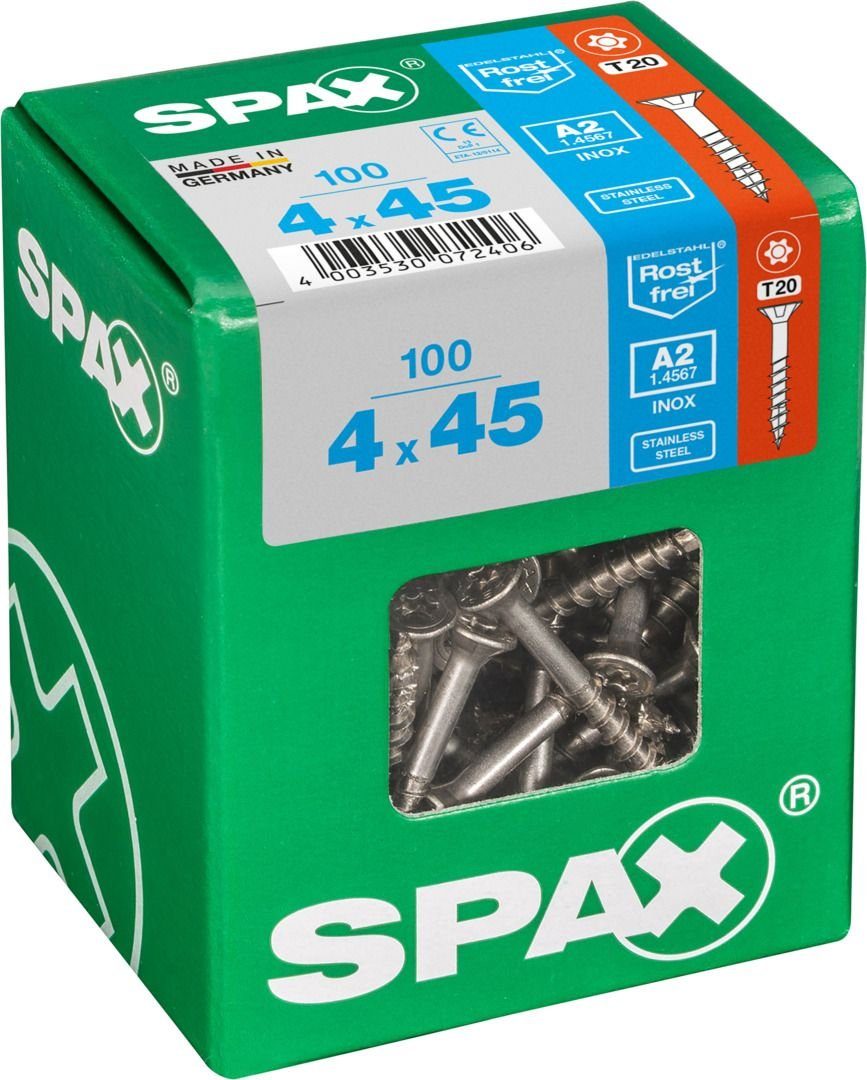 Senkkopf TX 20 Spax Holzbauschraube 45 Universalschrauben mm x SPAX 4.0