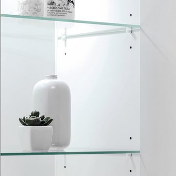 Lomadox Spiegelschrank LARCIANO-56 60 cm mit LED-Beleuchtung und Steckdose in weiß, B/H/T 60/70/21 cm