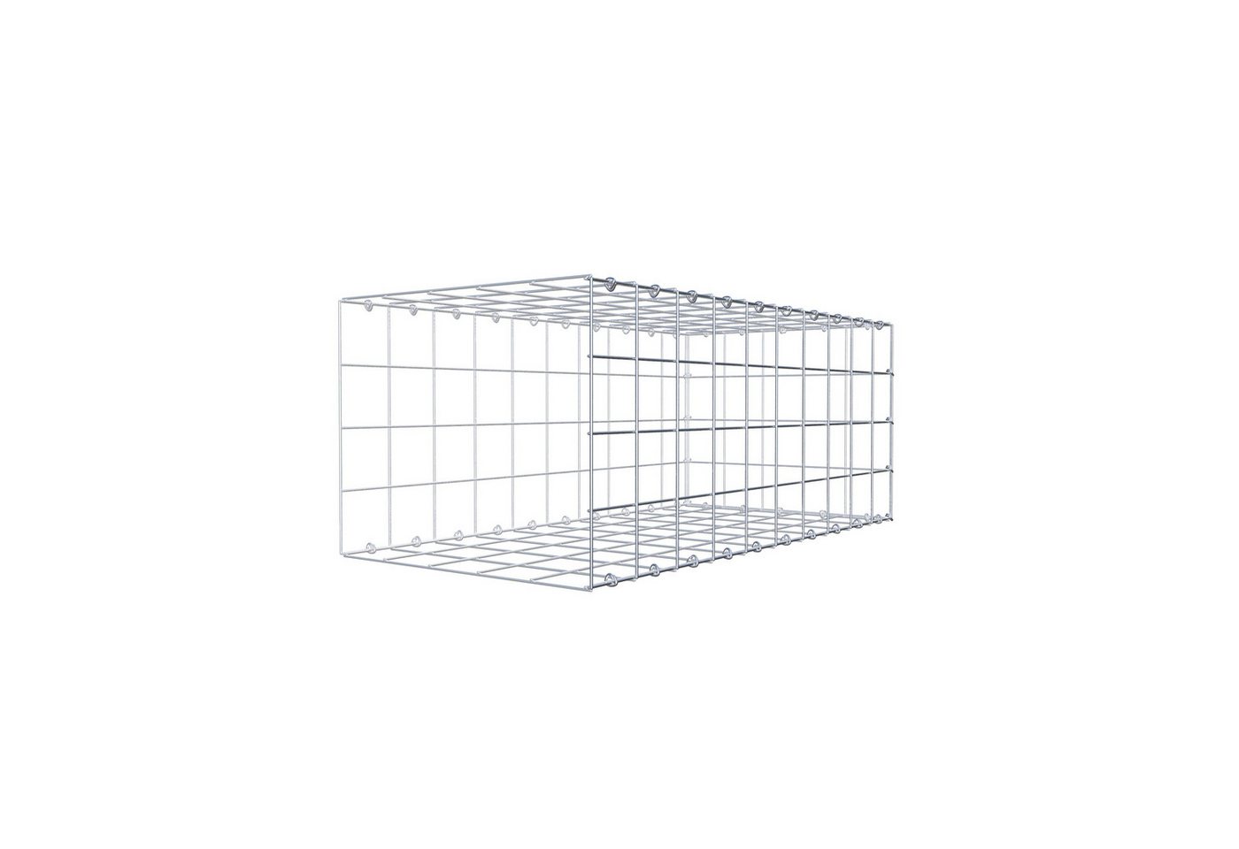 Thumbnail - Gabiona Gabionenzaun Anbaugabione Typ 2 100 cm x 40 cm x 50 cm (L x H x T), Maschenweite, (Anbaugabione Typ 2 100 cm x 4...