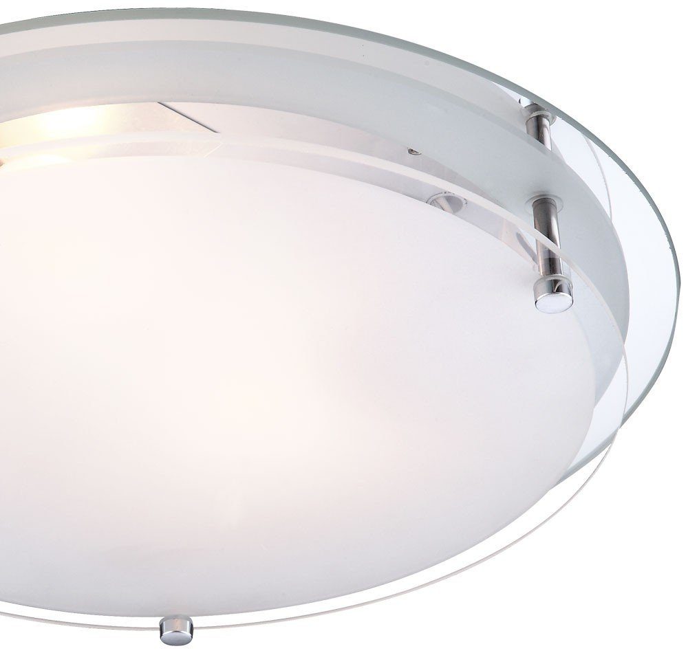 etc-shop LED Beleuchtung Wohn Glas Rand inklusive, Warmweiß, Zimmer Decken Leuchtmittel Spiegel Deckenleuchte, Lampe