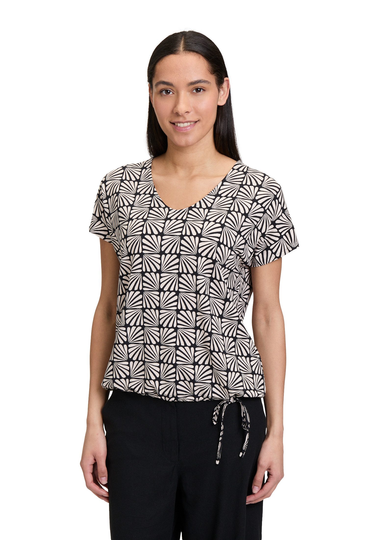 Betty Barclay Kurzarmshirt Betty Barclay Printshirt mit Tunnelzug (1-tlg) Form