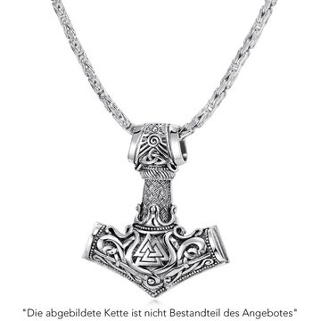 Materia Kettenanhänger Herren Thors Hammer keltisch KA-98, 925 Sterling Silber, geschwärzt