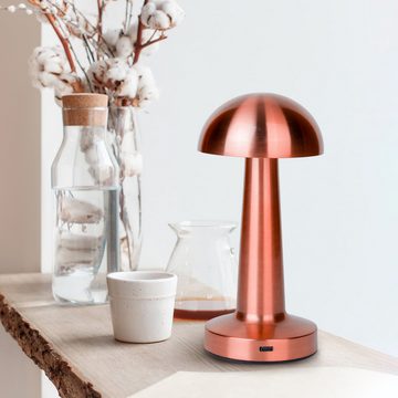 EAXUS Tischleuchte Aufladbare Mushroom Lampe - Schöne Deko Leuchte in Pilzform, Dimmbar, Farbtemperatur einstellbar, integrierter Akku, LED fest integriert, Einstellbare Lichtfarbe, für Wohnzimmer, Schlafzimmer & Co